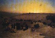 Charles - Theodore Frere Pilgrims Worshipping Outside Jerusalem oil on canvas